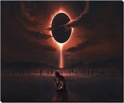 SKY DOT digital art eclipse clouds berserk Mousepad