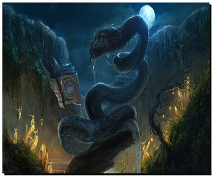 SKY DOT fantasy art artwork snake moon Non Slip Base Mousepad