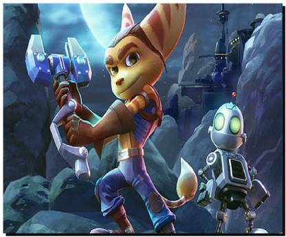 SKY DOT ratchet-and-clank-2015-movie-animal-holding-axe-illustration Non Slip Base Mousepad