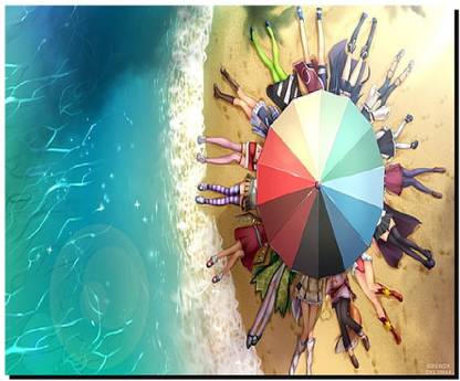 SKY DOT beach parasol lying down haruno sakura Non Slip Base Mousepad