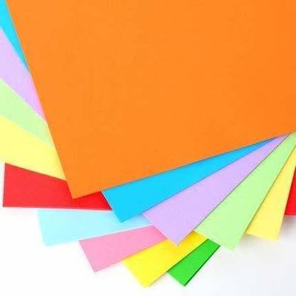 KRASHTIC Origami Project, Decoration Both Side Color Set of 100 Sheets Plain A4 70 gsm Origami Paper