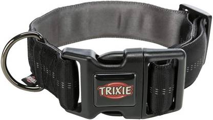 trixie Softline Elegance Collar, Extra Wide, Black/Graphite (L-XL:(55-70cm)/38mm) Dog Everyday Collar