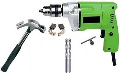 Voltron tiger plastic and Iron Home Drill Machine Kit Pistol Grip Drill  with claw hammer (9.5 mm Chuck Size), 2 Drill Bit Power & Hand Tool Kit