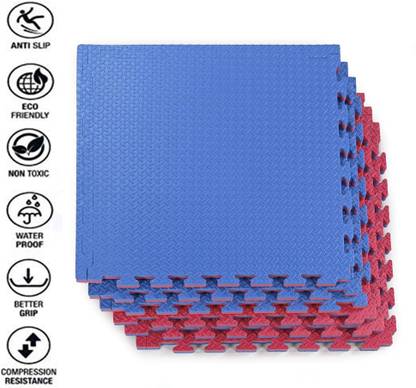 Fitness Guru Interlocking EVA Foam Padding, Non-Toxic Foam Mat Floor Tiles, (1MAT) Blue, Red 20 MM mm Martial Arts Mat