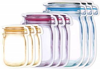 INKULTURE 30 Pcs Mason Jar Bottles Bags, Food Storage Bag Snack Sandwich Ziplock Bags Reusable Airtight SDeal Storage Bags Leakproof Food Saver Bags for Travel Camping Picnic (30 pcs) Plastic Storage Pouch