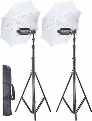 Hiffin Pair Porta Umbrella Video Light for Video Photography Portable Studio Kit (9Ft) (Porta Light KIT Set of 2) Tripod Kit