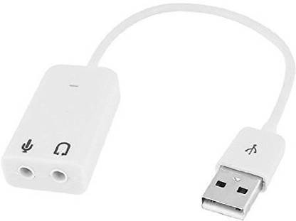 Glink USB Sound Card 7.1 Channel (USB to Audio + Microphone Jack) USB Sound W1 USB Cable (White) USB Sound Card 7.1 Channel (USB to Audio + Microphone Jack) USB Sound W1 USB Cable (White) USB Cable