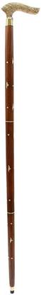 VDIX Wooden handmade walking stick for old peoples , man, women/ Phool designed head walking stick/ Folding walking stick. Walking Stick