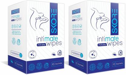 SKORE Post Play Wipes (Pack of 10 Wipes) Intimate Wipes