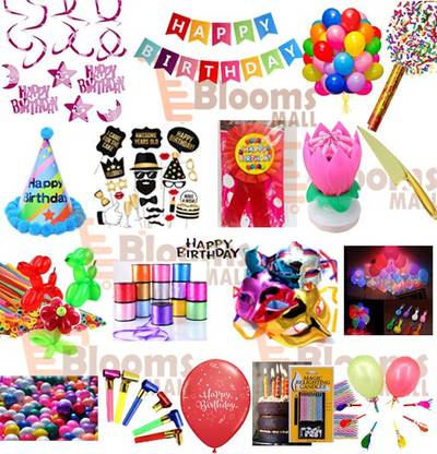 Blooms Mall Solid Grand happy birthday balloons for decoration kit (Pack of 20 items) Balloon