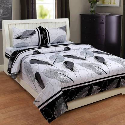 Panipat Textile Hub 140 TC Microfiber Double Printed Flat Bedsheet