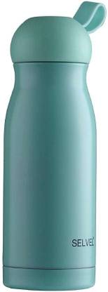 Selvel Stainless Steel Water Bottle for 12 Hours Hot & Cold Water/Beverages - Light Blue 350 ml Steel Flask
