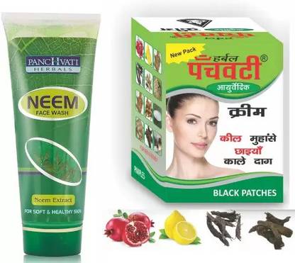 panchvati Acne Cream 10g & Neem Face Wash 60ml (Pack Of 2)