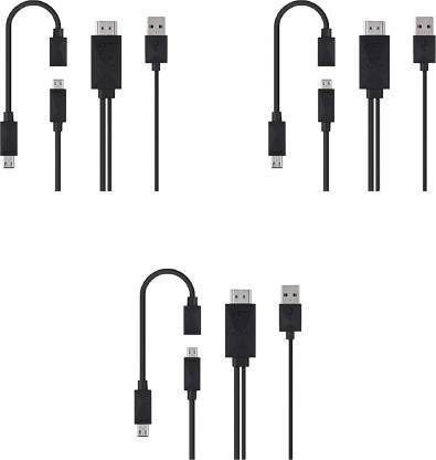 A-One India HDMI Cable 1 m MHL to HDMI Adapter Kit Universal MHL Micro USB to HDMI Cable HDTV Adapter