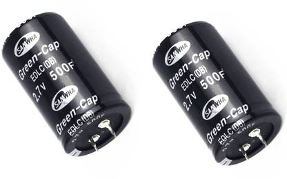 DHRUV-PRO 2 pcs New 2. 7V 500F Super Farad Capacitor 35 * 60mm Super Capacitor New K85 Electronic Components Electronic Hobby Kit