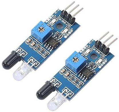 ERHIndia IR Infrared Obstacle Avoidance Sensor Module 3-Wire Reflective Photoelectric Sensor Module Compatible with Arduino Smart Car Robot Raspberry Pi 3 (Pack of 2) Electronic Components Electronic Hobby Kit