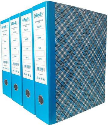 bindex Cardboard Lever Arch Binder Box File Blue Checks Style Documentation File | Folder Cover File | Box Binder Office File | Portfolio File | Envelope File