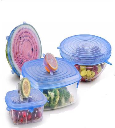 Top Select Silicone Lid Set- 4.72 inch, 6.29 inch, 2.55 inch, 7.07 inch, 7.87 inch, 3.93 inch Lid Set, Pack of 6