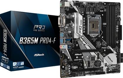 ASRock B365M PRO4-F LGA1151Socket Micro-ATX Intel B365 Chipset DDR4 Motherboard for Desktop, Workstation