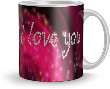 GiftByStyle Beautiful Dil Valentine Day Gift 320Ml Multicolor (1491 ) Ceramic Coffee Mug