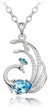 Om Jewells Rhodium Crystal Alloy Locket