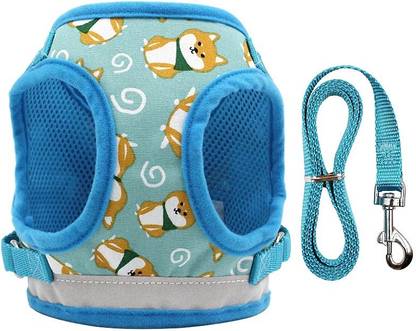 KUTKUT Breathable and Reflective | Adjustable Chest Size: 47cm - 53cm, Pet Weight 7Kg - 10 Kg Dog Harness & Leash