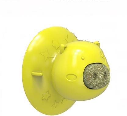 Emily Pets Cat Catnip Toys with Pig Nose Shape for Cats (Yellow) Plastic Chew Toy For Cat