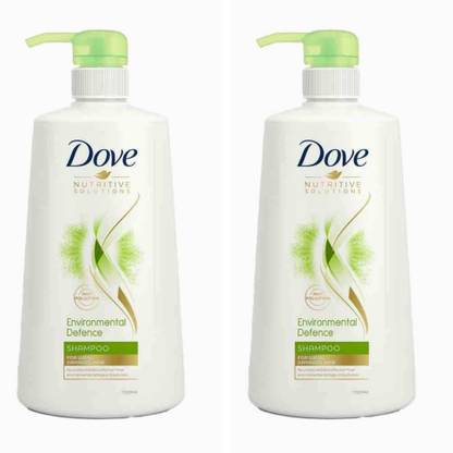 DOVE Environmental Defence Shampoo, Nutritive Solution Anti Pollution, For Weak, Damaged Hair, 650 ml (Pack Of 2)