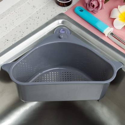 Gray Drain Storage Rack,Triangle Storage Holder Sink Basket Multifunctional Drain Shelf Sink Sponge Holder for Kitchen Bathroom Support Corner Gray Drain Storage Rack,Triangle Storage Holder Sink Basket Multifunctional Drain Shelf Sink Sponge Holder for Kitchen Bathroom Support Corner