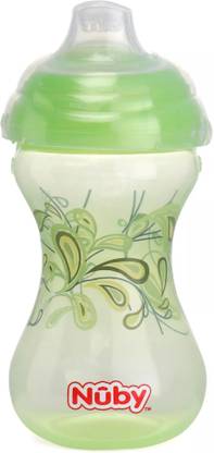 NUBY Clik-IT Designer series sipper with soft Spout for your Child (Green) with 10 oz/300ml