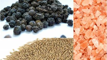 SSV Collections Combo of Roasted Cumin Powder, Black Pepper and Rock Salt