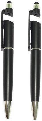 Shivay Retail Universal 3 in 1 Ballpoint Function Stylus Pen with Mobile Stand Holder, Writing,Painting Digital Pens,Screen Wipe for All Android Touch Screen Mobile Phones and Tablets Set of 2 Stylus