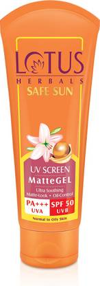 LOTUS HERBALS Sunscreen - SPF 50 PA+++ Safe Sun Uv Screen Matte Gel Sunscreen Spf 50, Pa+++