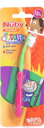 NUBY Toothbrush 1 Pc 12M+ with case (Pink) Extra Soft Toothbrush