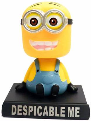 Jouet Minions Big Bobble Head - Action Figure with Mobile Holder for Car Dashboard and Office Desk