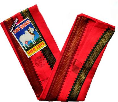 SHERAWALIYE laal gamcha कॉटन 220 GSM बाथ, फेस, हेयर गमछा