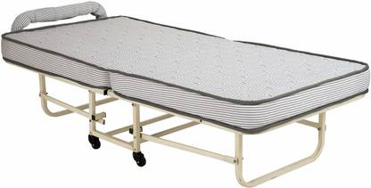 Deep Sleep Roll Away Bed with High Density Foam Mattress Metal Single Bed