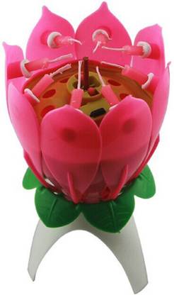 Shreeji Decoration Lotus Sparkle Musical Candle