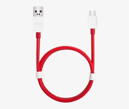 POWERWARP USB Type C Cable 2 A 1 m Dash/Warp Charge Compatible for OnePlus Devices (OnePlus 3/3T/5/5T/6/6T/7/7T/7Pro/8/8T) Fast Charge Data Transfer (Red and White)