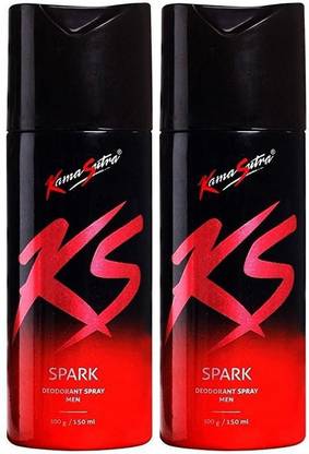Kamasutra Kama Sutra Spark Deodorant Spray for Men 300 ml (Pack of 2) Body Spray - For Men Deodorant Spray - For Men