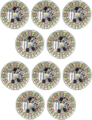 SME 10 Pics 220V AC RGB DOB Color Changing LED Bulb Raw Material Direct On Board MCPCB Light Electronic Hobby Kit