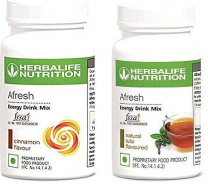 HERBALIFE Afresh Energy Drink Mix - Cinnamon Flavor & Tulsi Flavor For Weight Loss Energy Drink