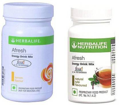 HERBALIFE Afresh Energy Drink Mix - Lemon Flavor & Tulsi Flavor For Weight Loss Energy Drink