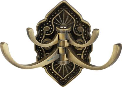 MADHULI Rajwadi Design Movable Key Stand Key Holder For Home & Office Brass/ 4 Pin Key Hanging Hooks/Key Chain Hanging/Wall Mounted Key Holder/Wall Hook Stand/Cloth Hanging Brass Key Holder