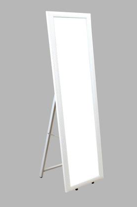 MemeHO Wooden Full Length Standing Mirror, Floor Mirror with Stand , Dressing Mirror , Rectangle Standing Mirror (Color - White) Decorative Mirror