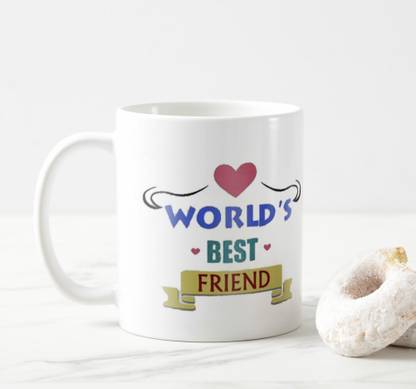 V Kraft ''world's best friend " mug\tea cup\milk mug for loved ones" love quote printed Ceramic love with Handle-Perfect Gift to Anyone On Any Occasion valentine special for loved once | Coffee & Tea Cup | Pack of 1 Ceramic Coffee Mug