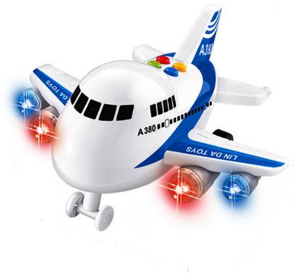FunBlast Friction Powered Super Jumbo A380 Toy Plane for Kids with Lights & Sound Effects