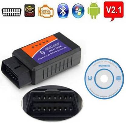 SellRider Imported ELM327 Bluetooth ELM 327 V2.1 Interface OBD2/OBD II Auto Car Diagnostic Scanner with software Compact Disc OBD Reader