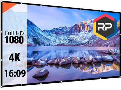 RANWAR 92 inch Diagonal Projection Screen 16:9 HD Foldable Anti-Crease Portable Projector Movies Screen Size 7 Feet (W) x 4.5 Feet (H) Projector Screen (Width 213.36 cm x 152.4 cm Height)