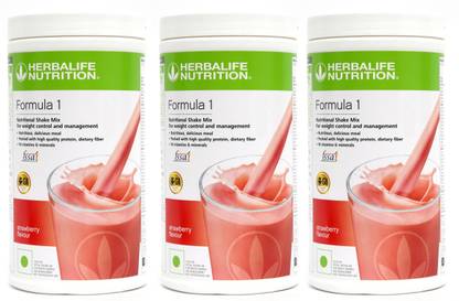 HERBALIFE Formula 1 Nutritional Shake - Strawberry Flavor For Weight Loss 3 PCS Plant-Based Protein